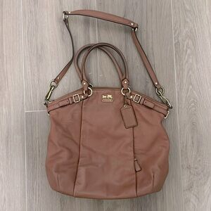Vintage Coach Tote Too Handle Bag with Shoulder Strap Brown Leather